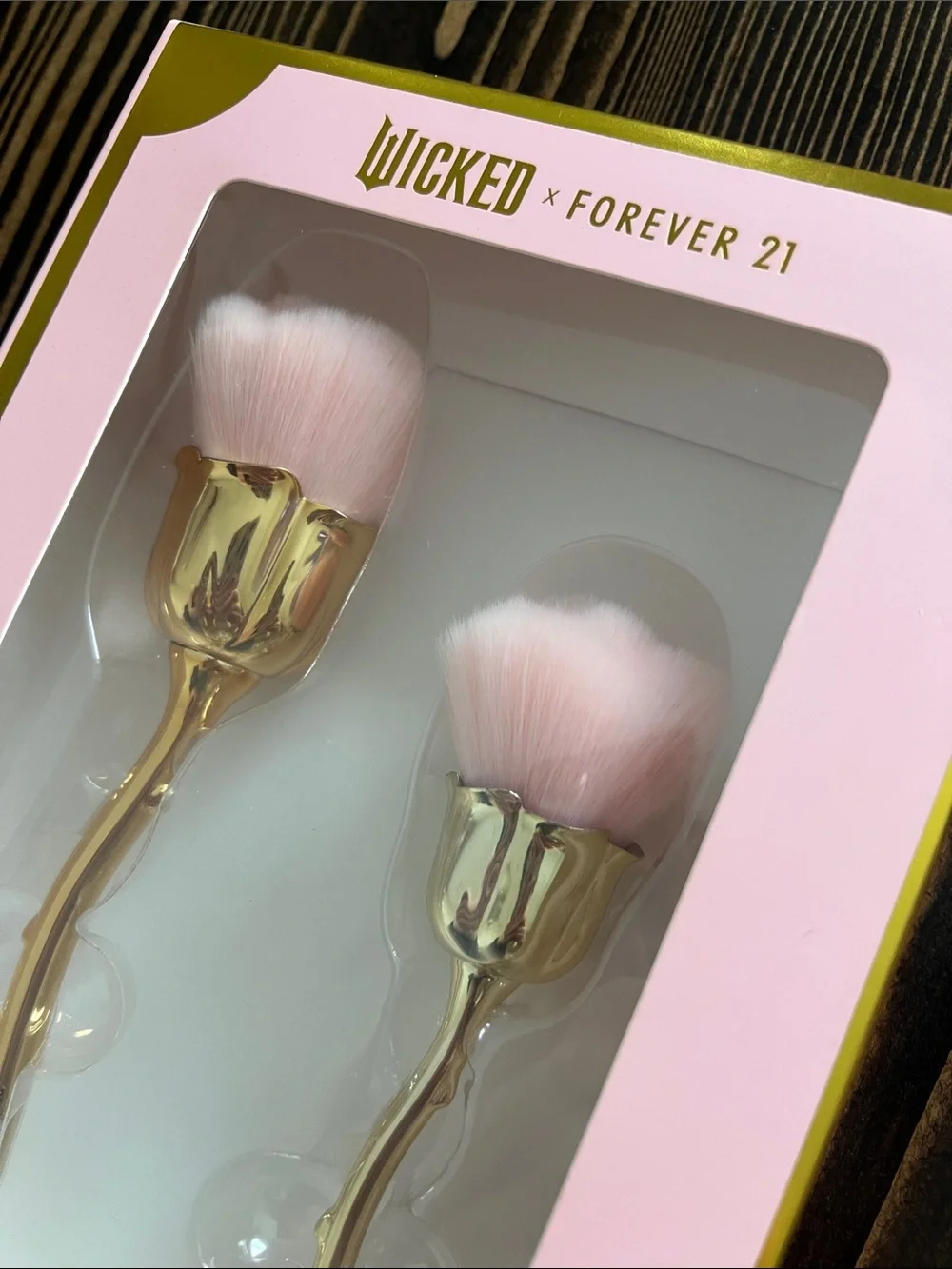 Wicked x Forever 21 Pink & Gold Floral Makeup Brush Set